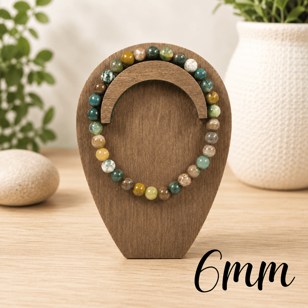 6mm Indian Agate Gemstone Bracelet