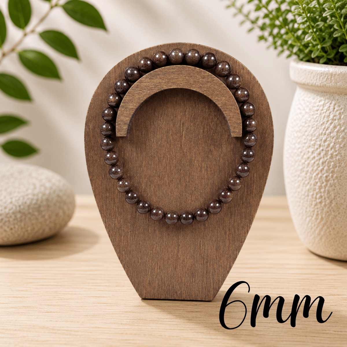 6mm Garnet Gemstone Bracelet