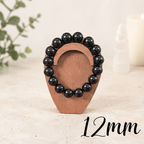 12mm Black Obsidian Gemstone Bracelet
