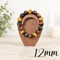 12mm Tiger Eye Mix Gemstone Bracelet (Golden, Red & Blue)