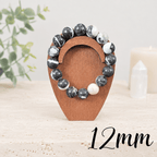 12mm Zebra Jasper Gemstone Bracelet