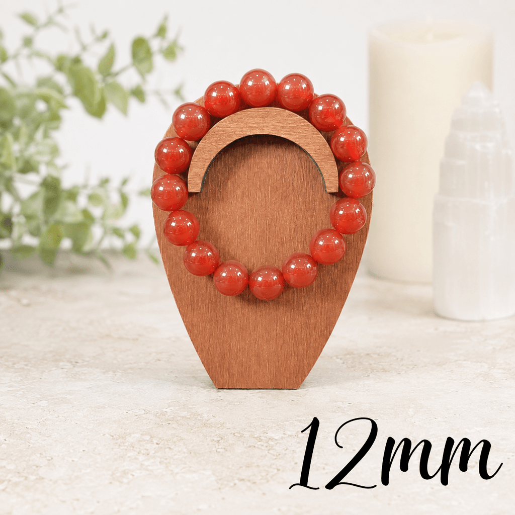 12mm Carnelian Gemstone Bracelet