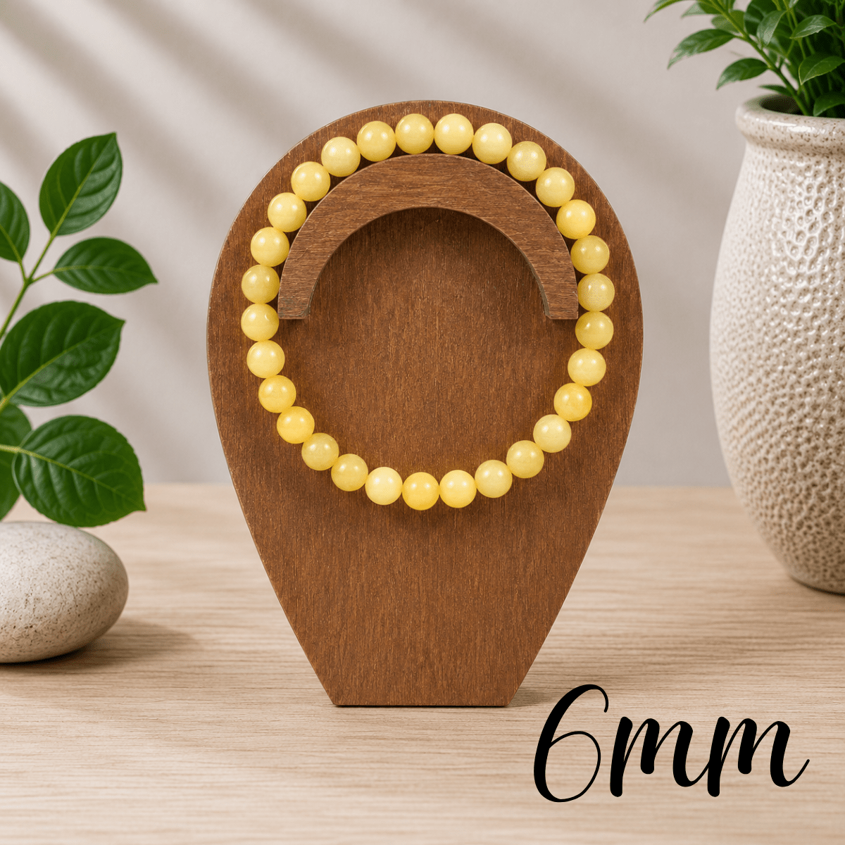 6mm Yellow Calcite Gemstone Bracelet
