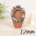 12mm Banded Agate Gemstone Bracelet