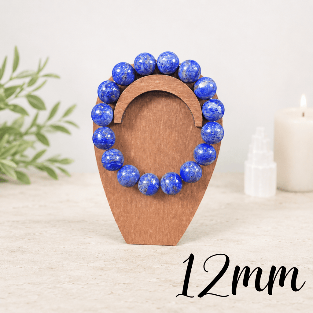 12mm Lapis Lazuli Gemstone Bracelet