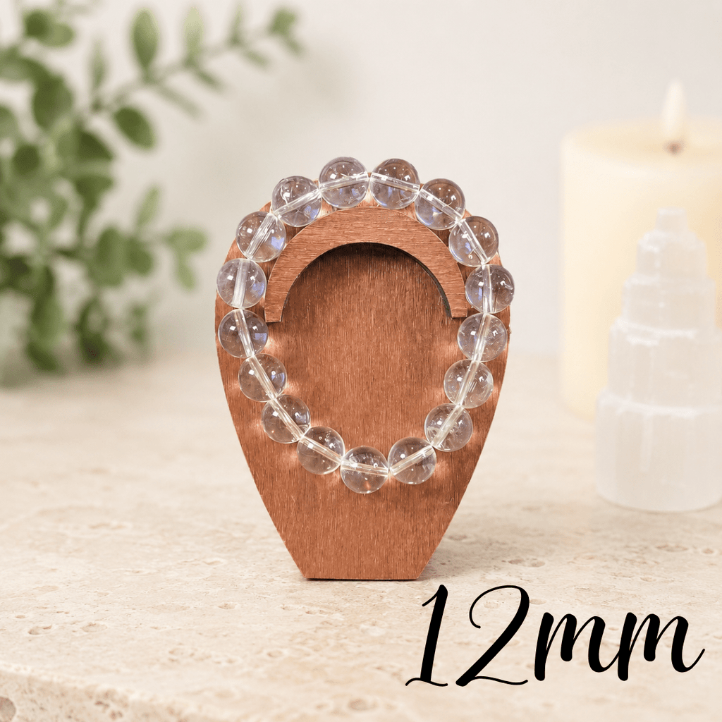 12mm Clear Quartz Gemstone Bracelet