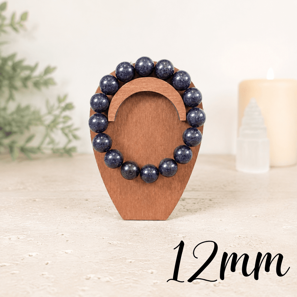 12mm Blue Goldstone Gemstone Bracelet