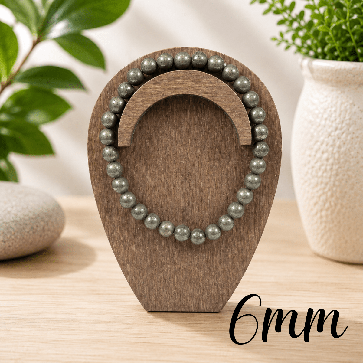 6mm Pyrite Gemstone Bracelet