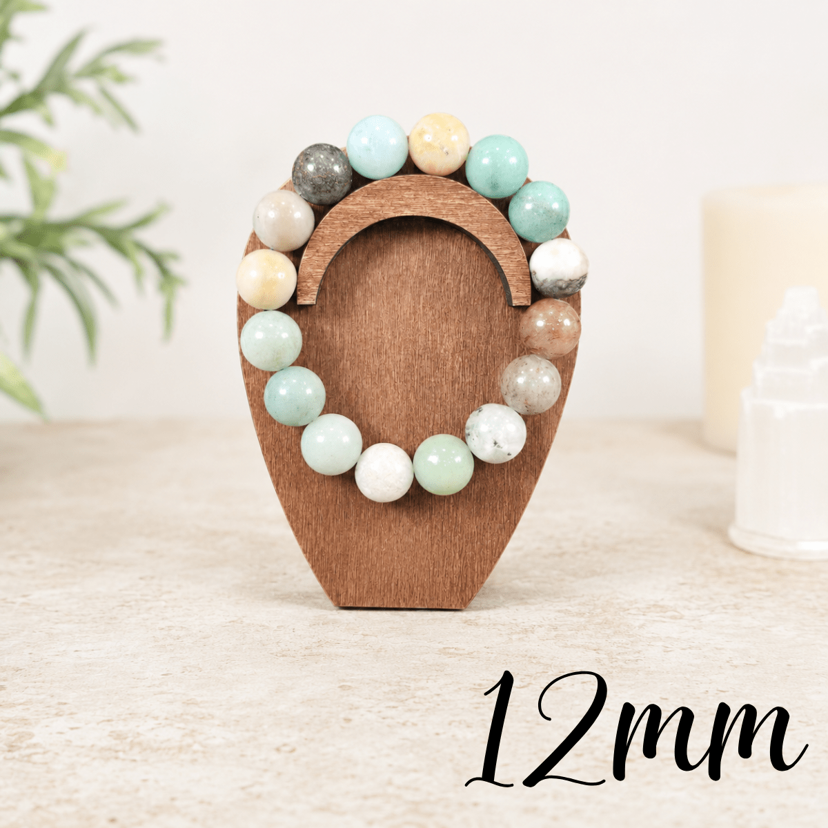 12mm Amazonite Gemstone Bracelet