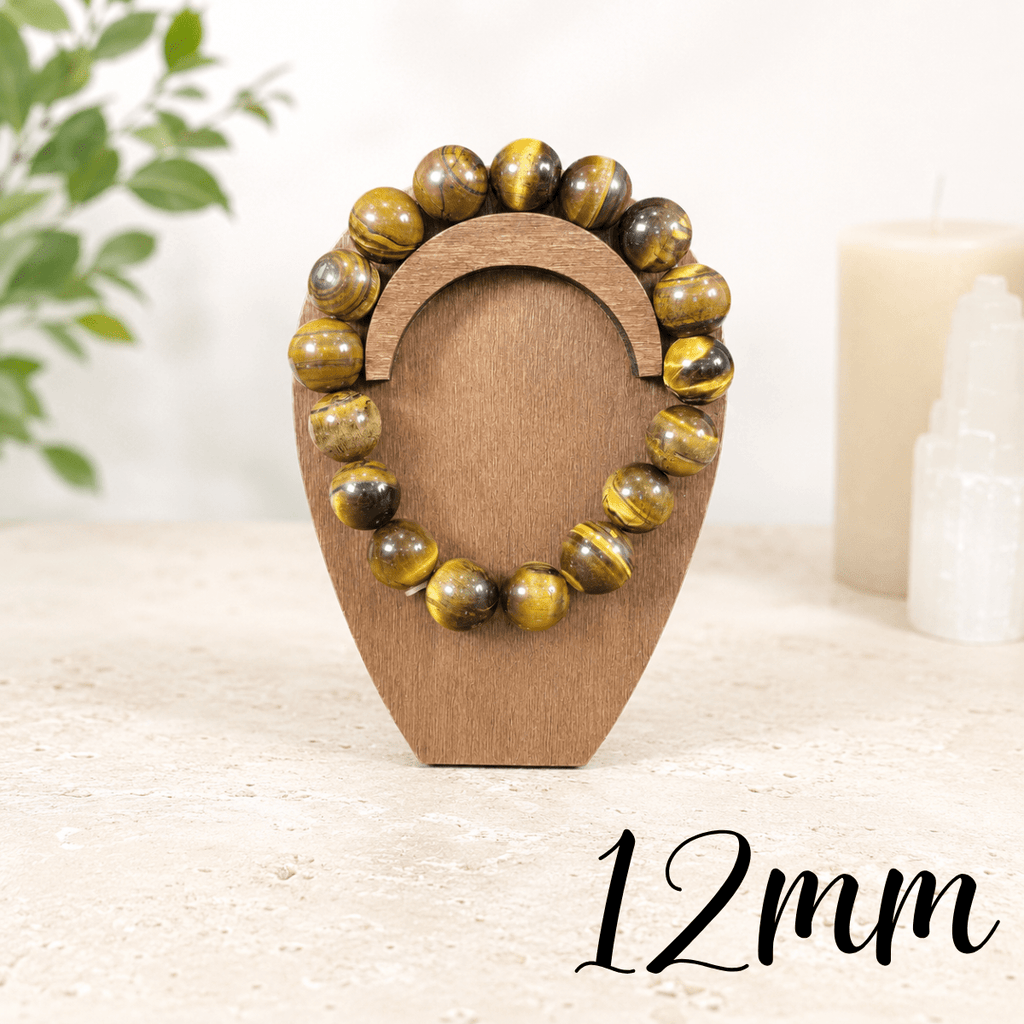 12mm Tiger Eye Gemstone Bracelet