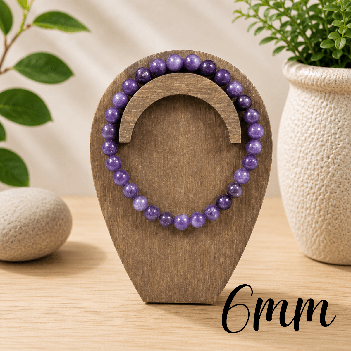 6mm Lepidolite Gemstone Bracelet