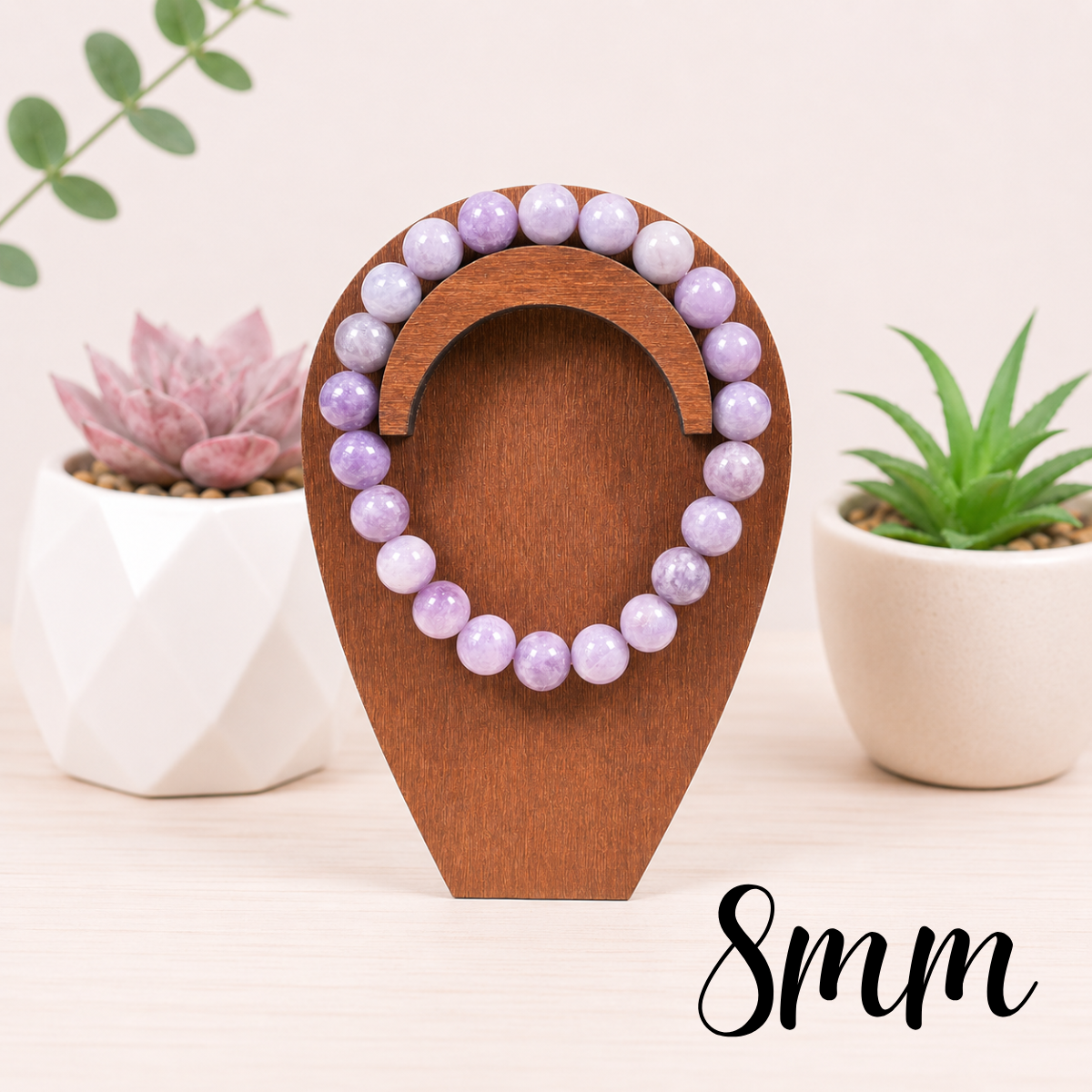 8mm Lepidolite Gemstone Bracelet