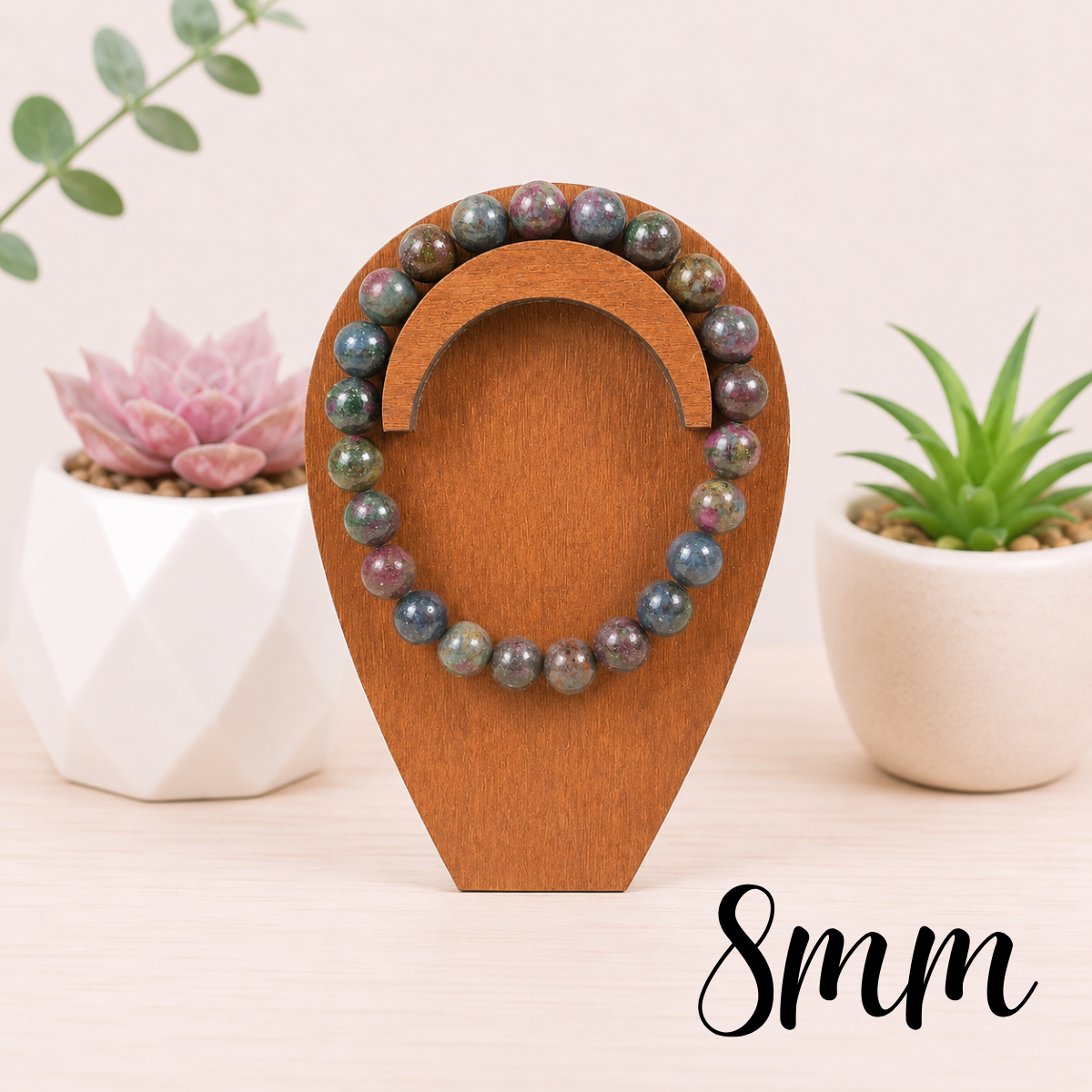 8mm Ruby Kyanite Gemstone Bracelet