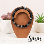 8mm Black Agate Gemstone Bracelet