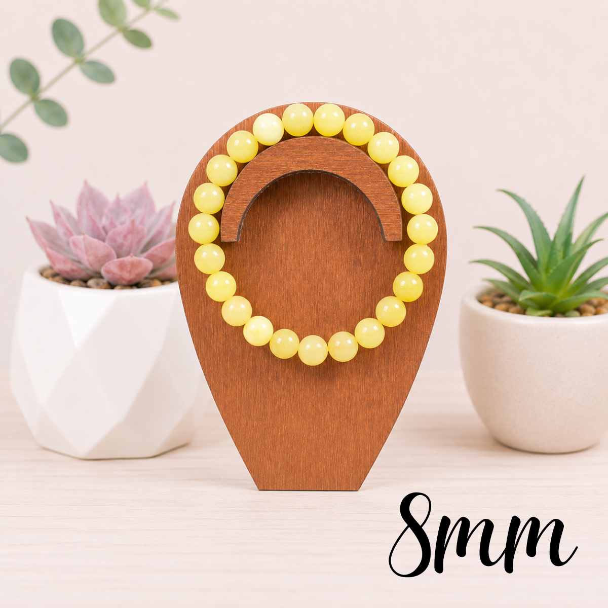 8mm Lemon Jade Gemstone Bracelet