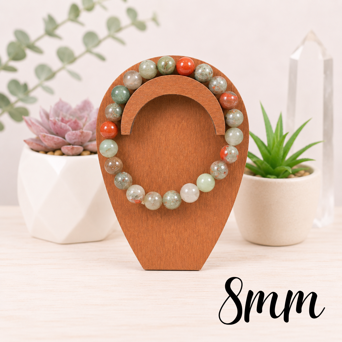 8mm Bloodstone Gemstone Bracelet