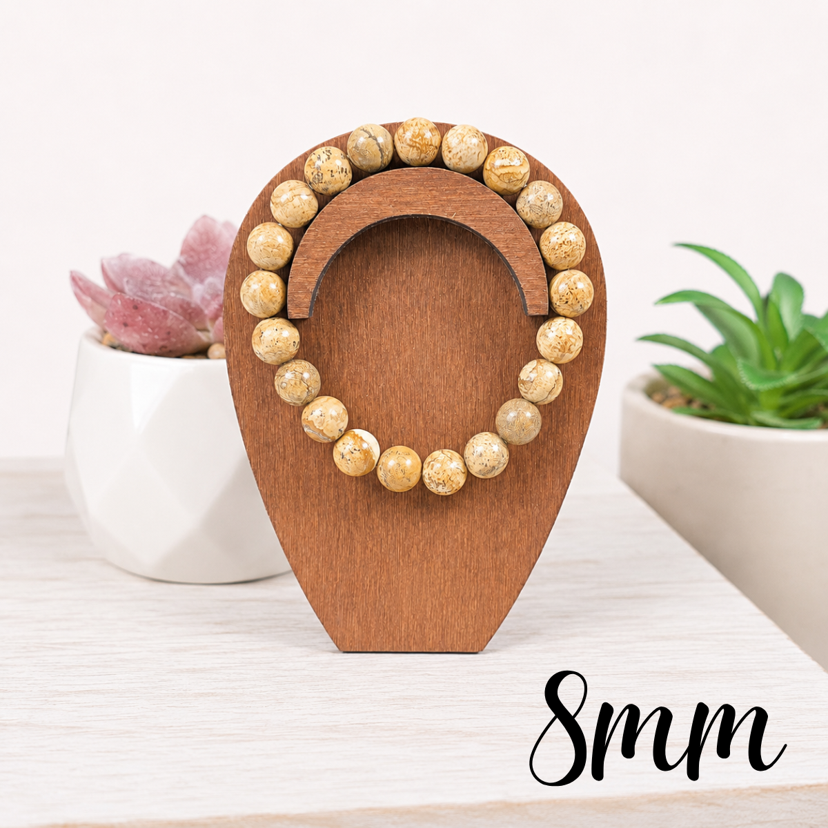 8mm Picture Jasper Gemstone Bracelet