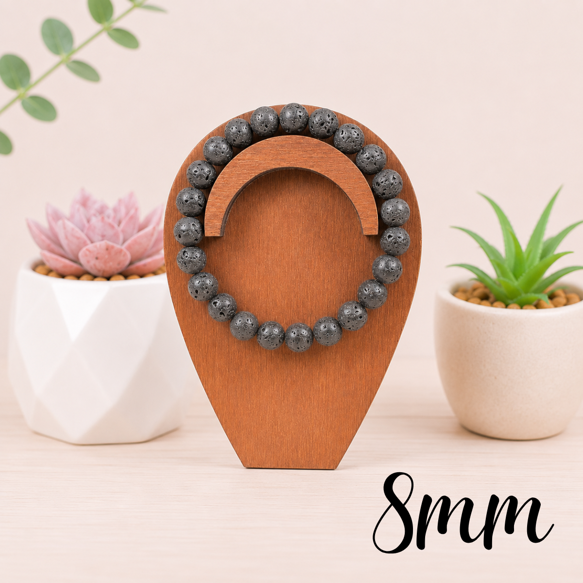 8mm Lava Stone Gemstone Bracelet