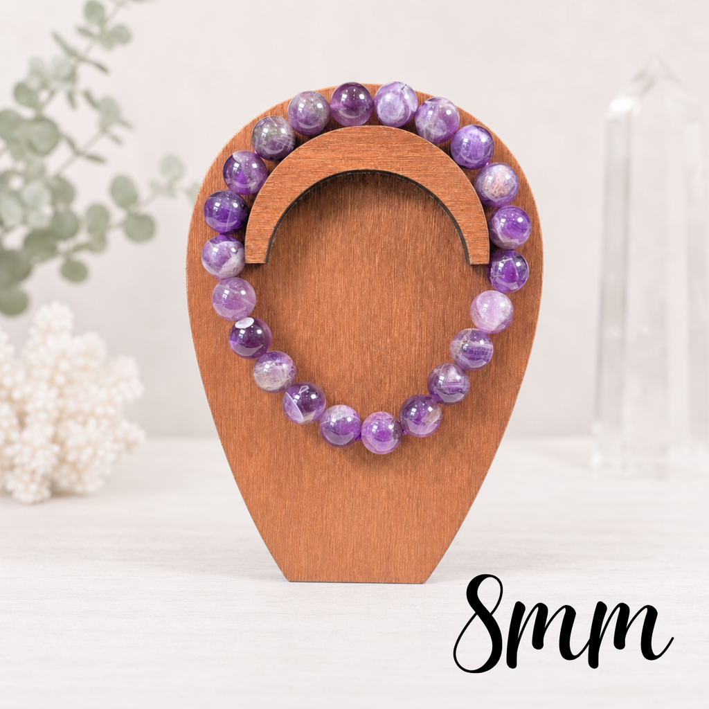8mm Amethyst Gemstone Bracelet