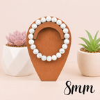 8mm White Howlite Gemstone Bracelet