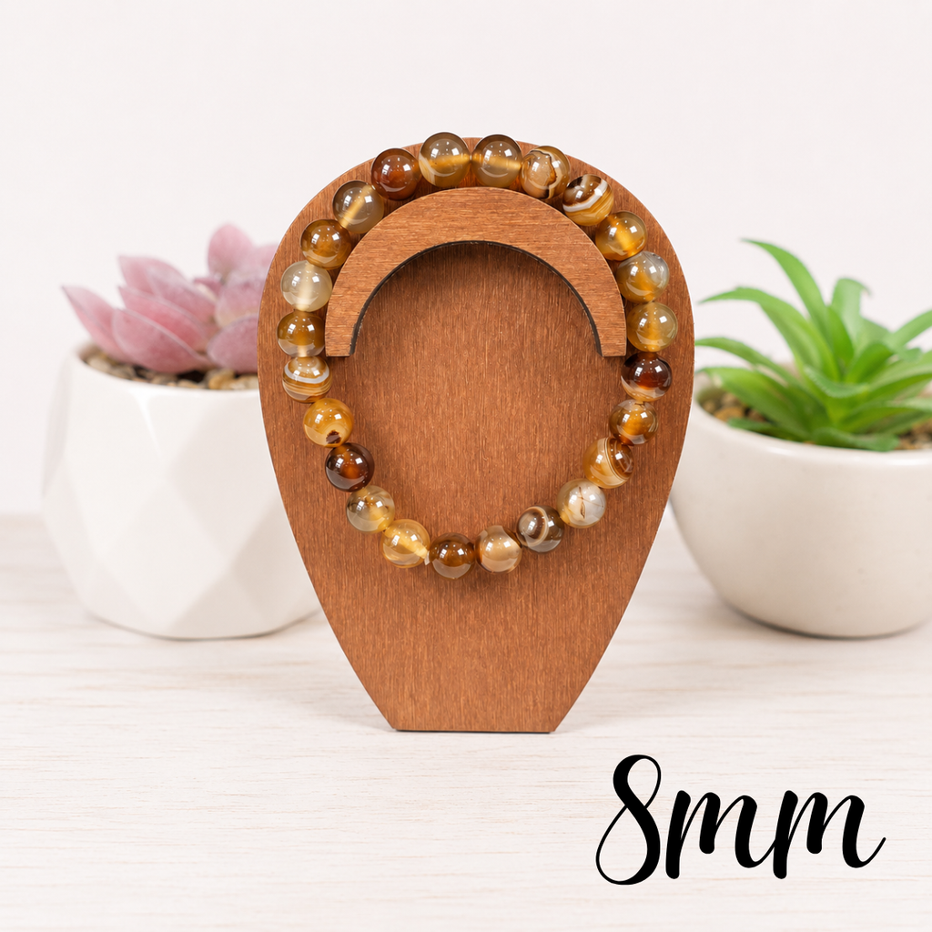 8mm Agate Gemstone Bracelet