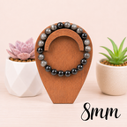 8mm Silver Sheen Obsidian Gemstone Bracelet