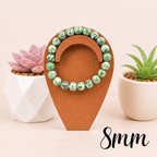 8mm Green Spot Jasper Gemstone Bracelet