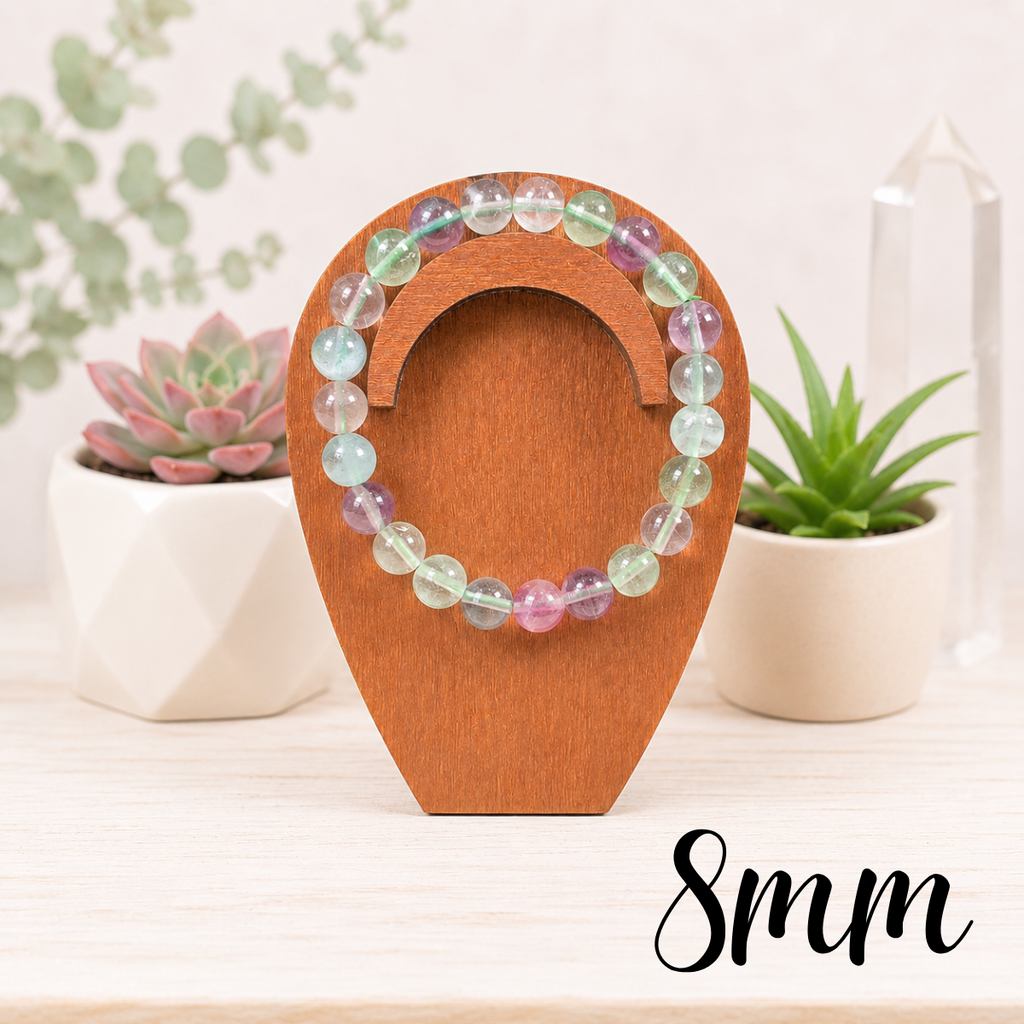8mm Fluorite Gemstone Bracelet