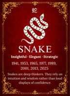 Year of the Snake Chinese Zodiac 4cm Glass Magnet