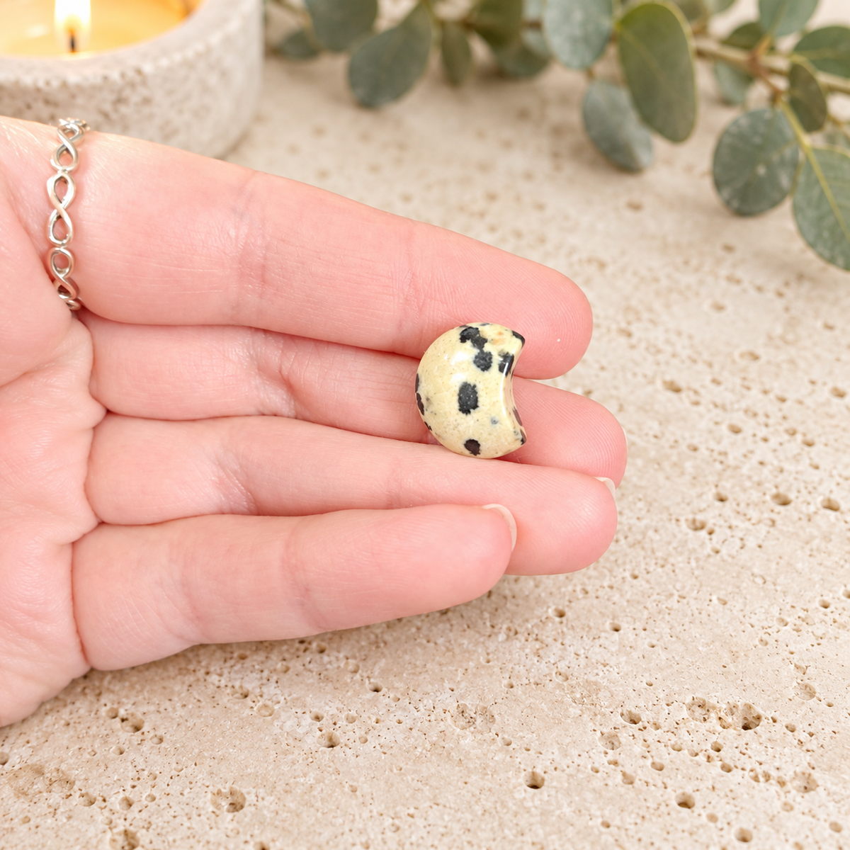 Dalmatian Jasper 1.5cm Gemstone Moon