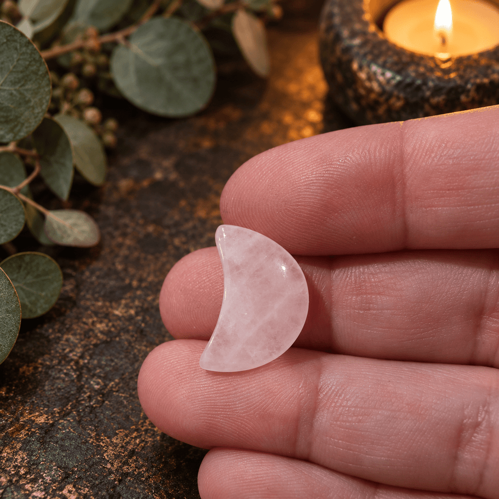 Rose Quartz 2cm Gemstone Moon