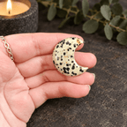 3cm Dalmatian Jasper Gemstone Moon