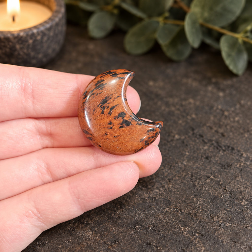 3cm Mahogany Obsidian Gemstone Moon