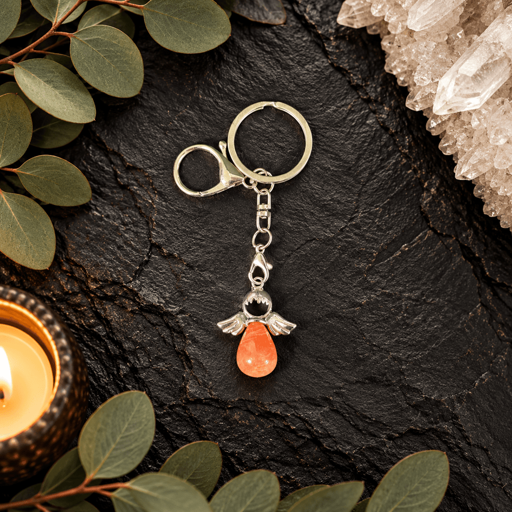 Red Jasper Angel Gemstone Keyring