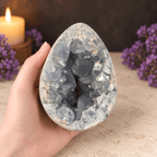 Blue Celestite Egg & Stand