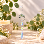 Moss Agate Tree of Life Suncatcher