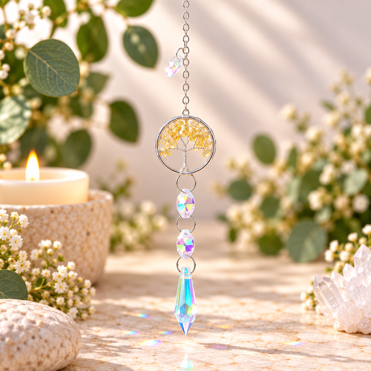 Citrine Tree of Life Suncatcher
