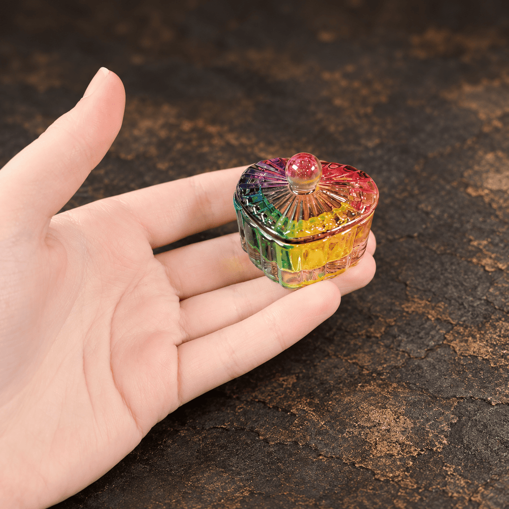 Mini Heart Shaped Rainbow Glass Box