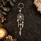 Citrine Dreamcatcher Gemstone Keyring