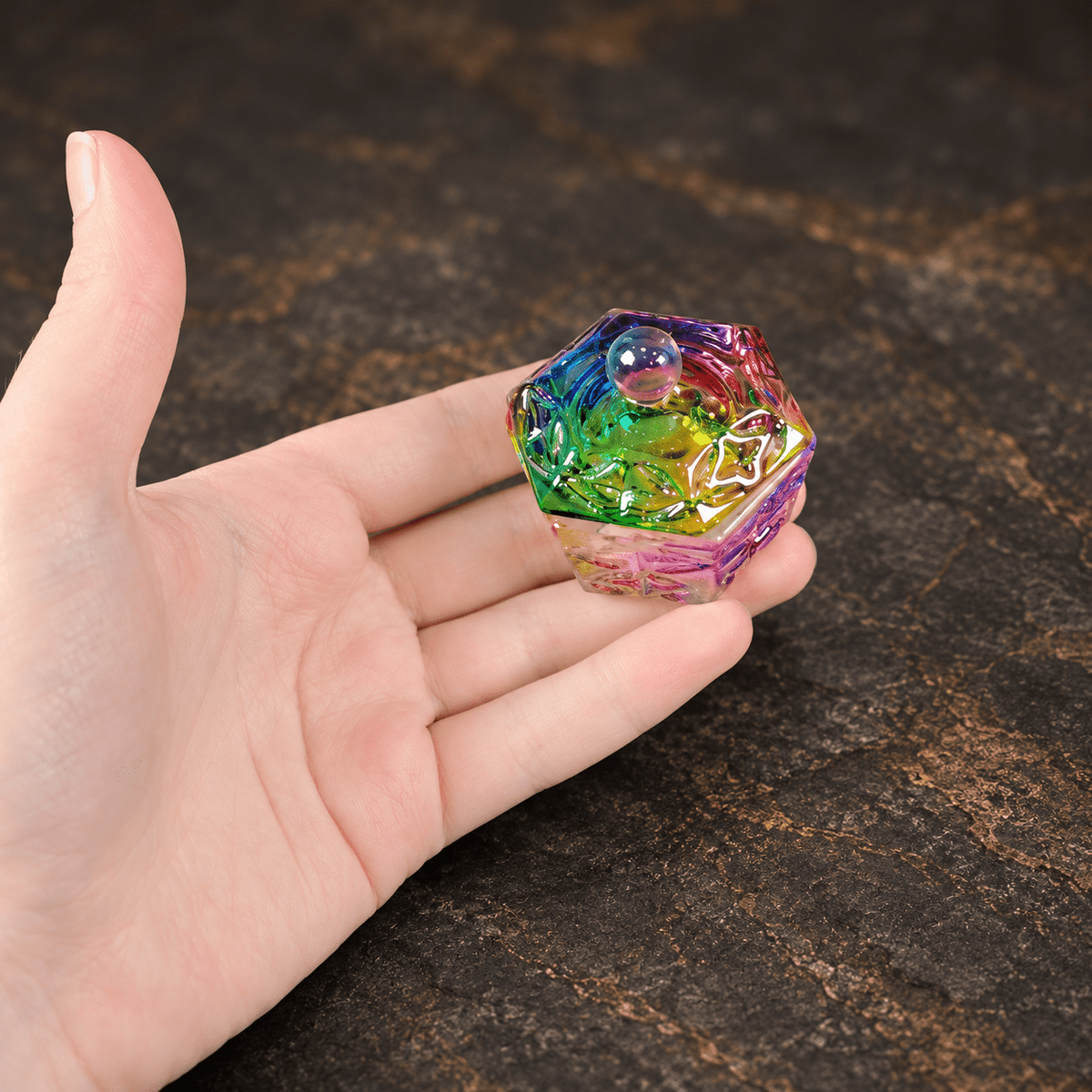 Mini Hexagon Shaped Rainbow Glass Box