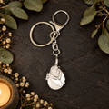Clear Quartz Butterfly Teardrop Gemstone Keyring