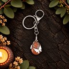 Goldstone Butterfly Teardrop Gemstone Keyring
