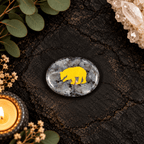 Gold Bear on Larvikite Palm