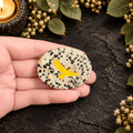 Gold Eagle on Dalmatian Jasper Palm