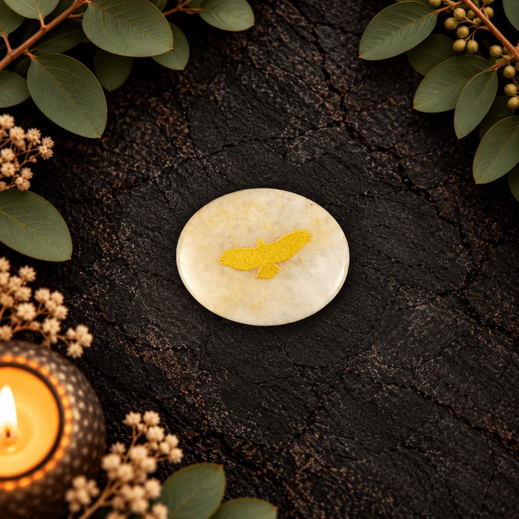 Gold Eagle on Yellow Aventurine Palm