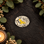 Gold Eagle on Dalmatian Jasper Palm
