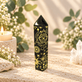 117g Gold Celestial Print Black Obsidian Tower