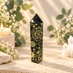 117g Gold Celestial Print Black Obsidian Tower