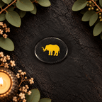 Gold Elephant on Black Obsidian Palm