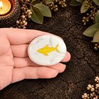 Gold Shark on White Howlite Palm